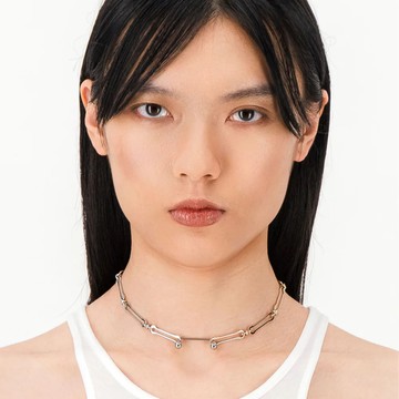 Justine Clenquet Lea 拼金色內凹長圈雙色頸鍊