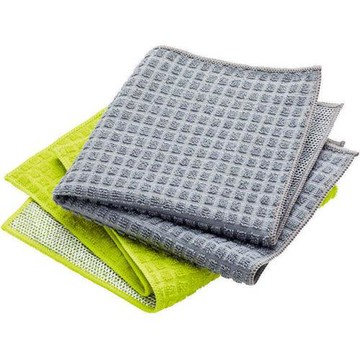 《KitchenCraft》雙面洗碗抹布2入(格紋綠灰)