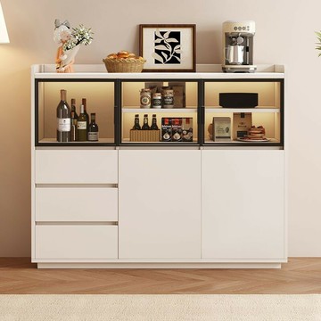 免運 餐邊櫃 儲物櫃 茶水櫃 餐邊櫃實木簡約客廳一體靠墻茶水櫃廚房置物櫃子儲物櫃架子酒櫃