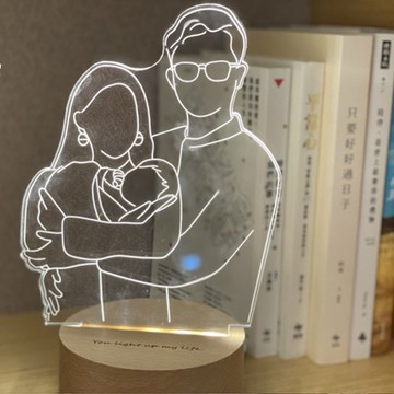 為夜深未歸的你留盞燈【質感線條】原木Led夜燈藍芽喇叭 客製化