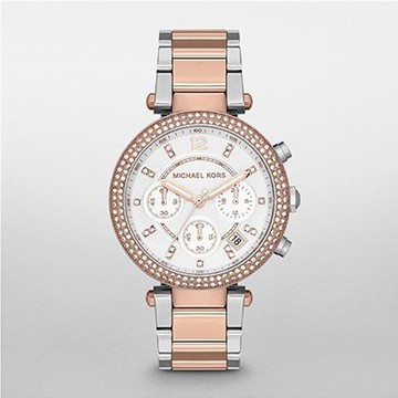 『Marc Jacobs旗艦店』美國代購 MK5820 Michael Kors  時尚雙色玫瑰金不銹鋼手鏈女式腕錶｜100%全新正品｜