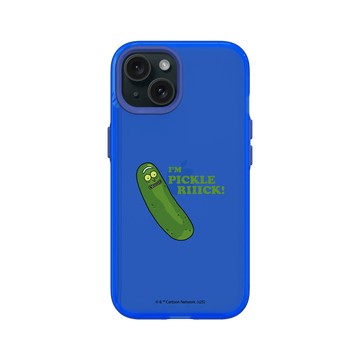iPhone 15 Clear 激光藍 - 瑞克和莫蒂 Rick and Morty - 我是酸黃瓜Riiick!