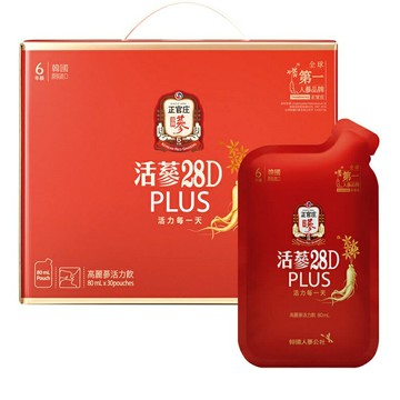 正官庄 活蔘28D PLUS(80ml*30包/盒) [大買家]