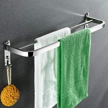 掛毛巾架衛生間毛巾桿免打孔304不銹鋼廁所單桿浴室置物架壁掛架