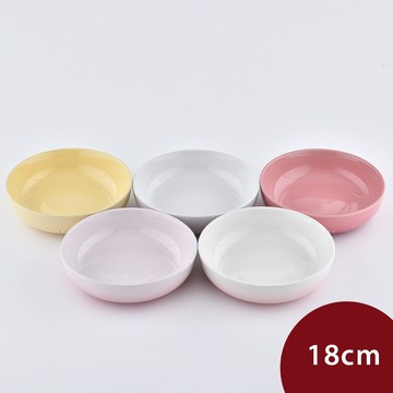 Le Creuset 童話派對系列 深圓盤 餐盤 18cm 5入 雪花白/奶油黃/貝殼粉/薔薇粉/淡粉紅 [美學生活]