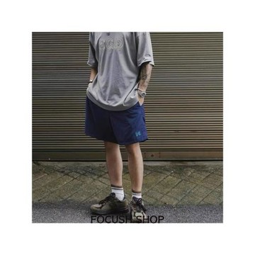 【立體刺繡】夏季速干透氣日系復古寬松休閑男女情侶款沙灘短褲男