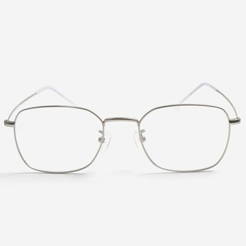 Melacme 超彈性舒適方形雙色眼鏡框  137 x 41mm  銀色 + 銀色