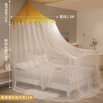 落地蚊帳 2021新款吊頂式蚊帳家用落地方便拆洗圓頂免安裝公主風兒童床吊帳『XY18457』