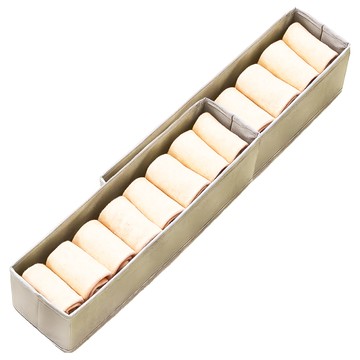 棉麻收納盒 40.5cm x 10.5cm x 10.5cm  灰色  2個