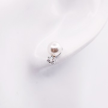 SWAROVSKI 施華洛世奇 Matrix 耳釘 水晶珍珠 鍍白金色