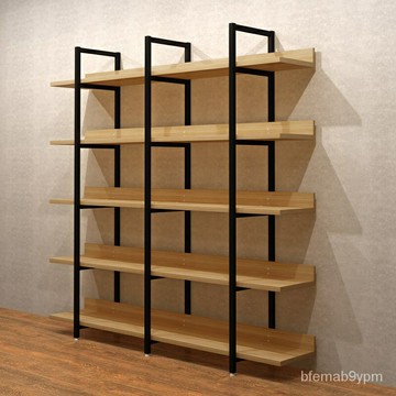 免運開發票書架置物架書櫃墻客廳落地多層貨架貨櫃收納架展示架鋼木鐵藝