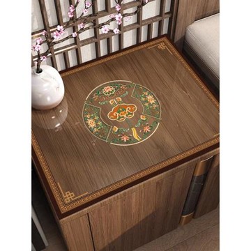 新中式軟玻璃床頭柜蓋布PVC桌布防水免洗透明桌墊方幾桌面保護墊