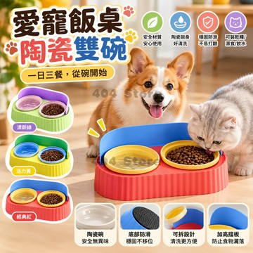 🌈限時秒殺 寵物防漏食碗 寵物陶瓷雙碗 猫碗防打翻 狗碗 猫咪水碗 寵物碗 寵物水碗 狗狗碗 狗狗水碗 餵食碗 保護頸椎