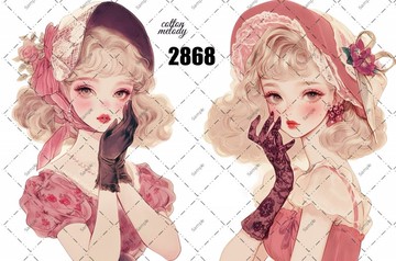 original sticker no.2868 人物貼紙 原創貼紙 原創人物貼紙 裝飾貼紙 cotton melody