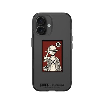 iPhone 16 Clear (相機按鈕) 酷墨灰 - 航海王 One Piece - 角色畫框系列-魯夫