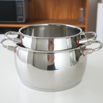 20/24cm漲形鍋型304不銹鋼湯鍋煲粥鍋大肚鹵肉加厚復合底電磁爐防