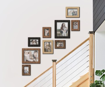 圓邊相框 木質相框 客廳牆面裝飾