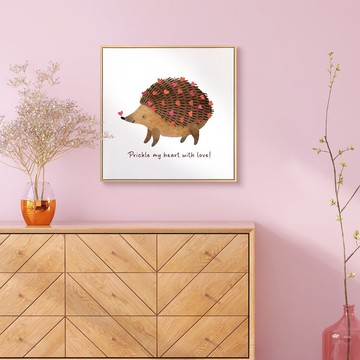 甜甜刺刺的愛 - 秋日童趣刺蝟掛畫/療癒房間佈置/幼兒園擺設