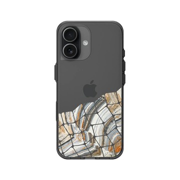 iPhone 17 Clear (相機按鈕) 酷墨灰 - 石紋與渲染 / Marble & Dreamy Gradient - 流金