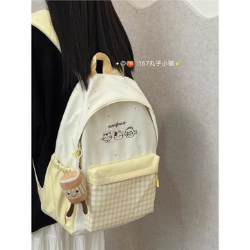 書包女可愛百搭小清新格子高顏值初中高中生雙肩包大學生上課背包