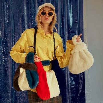 毛绒馬甲袋單肩包手提包斜背包