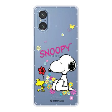 Xperia 5 V 殼 【SNOOPY/史努比】Sony Xperia 5 V (6.1吋) 防摔氣墊空壓保護手機殼(花語)