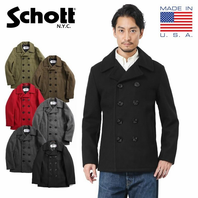 Schott ショット 753US 日本別注 24oz スリムフィット ピーコート 7118 メンズ Pコート アウター アメカジ ブランド アメリカ製【クーポン対象外】【T】  | LINEブランドカタログ