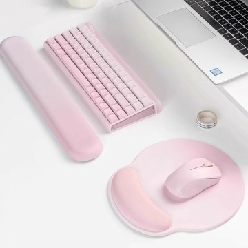 新款粉色漸變鼠標墊護腕墊子女生辦公室滑鼠墊高顏值電腦鍵盤桌墊【益三和】可開發票