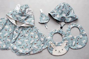 Gugu手創-兔兔/花兜/奶嘴鍊/髮帶/遮陽帽/奶嘴鍊/斗篷/彌月禮盒