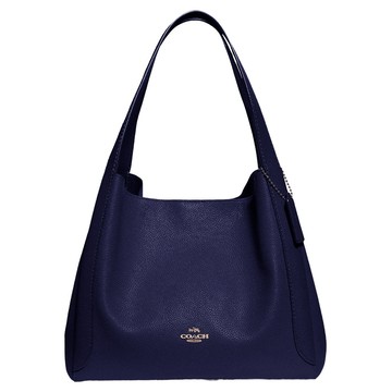 COACH - 素面皮革托特包-深藍