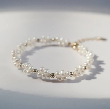 雨後花園  編織珍珠手鏈