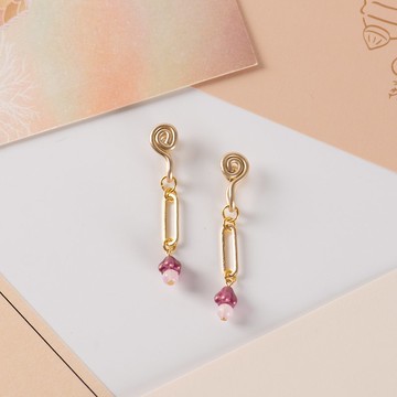 花 無痛耳夾 / 紅白