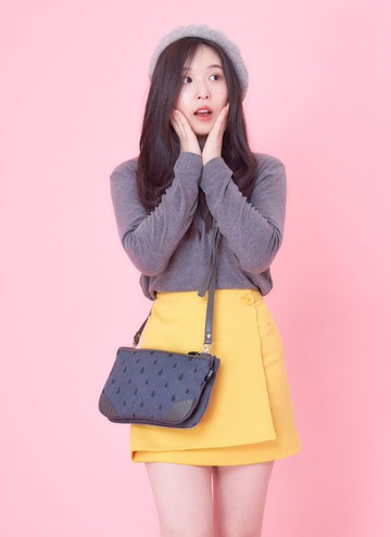 雙拉鍊托特包，Jolly Drop 圖案，灰