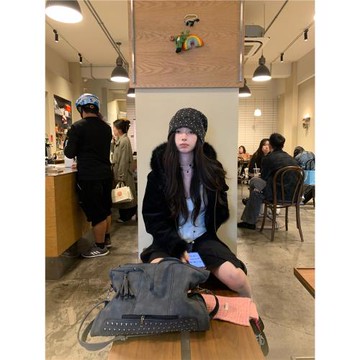 韓系博主慵懶風波點冷帽窄版圍脖保暖顯臉小針織帽毛線帽堆堆帽女