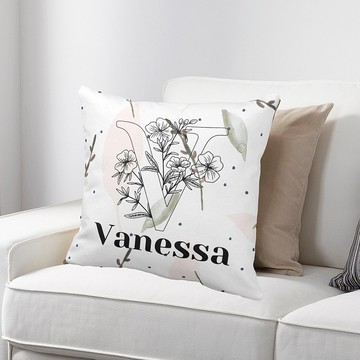 【聖誕情侶客製禮物】名字客製抱枕-小清新花款式