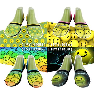 magic美肌刻 黃色笑臉 寬口薄抗菌隱形襪  四入組 jg-01620y01m85-88