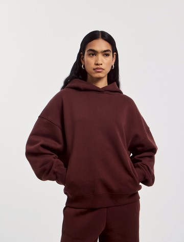 Oversized Hoodie in Bordeaux - Organic Cotton Ninety Percent