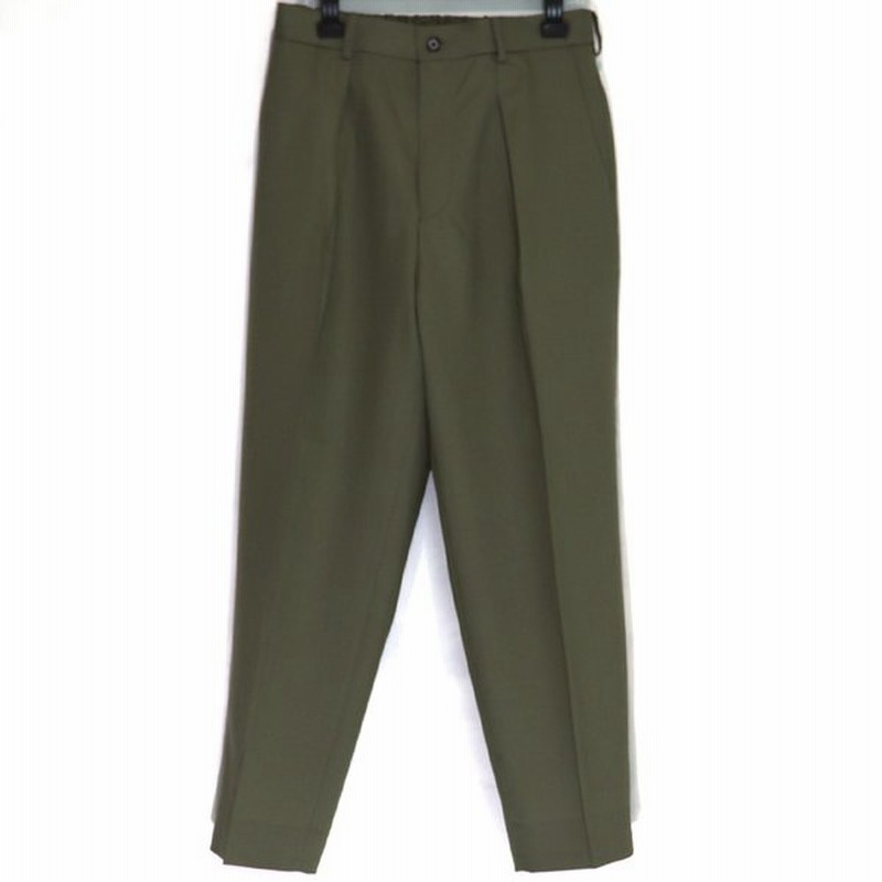 Markaware Pegtop Trousers マーカウエア メンズ ボトムス ウール 1タック パンツ スラックス トラウザーズ 2 M 3 L カーキ 通販 Lineポイント最大0 5 Get Lineショッピング