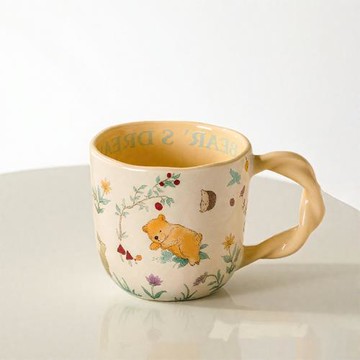 陶瓷杯 森林系列 早餐牛奶杯 咖啡杯 喝茶泡茶 帶手柄 輕奢簡約
