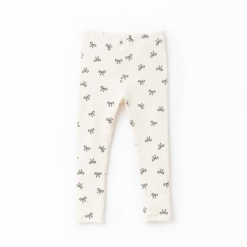 韓國 OZKIZ - 鬆緊腰蝴蝶結點綴內搭褲-象牙白