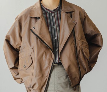 法式復古 巴黎腔調中性搖滾男朋友寬鬆機車夾克外套