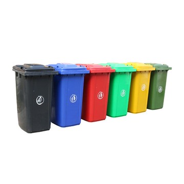 240L環衛垃圾桶大容量小區街道垃圾桶大號帶輪分類桶掛車垃圾桶[DD080109]