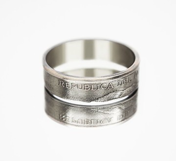 巴拉圭硬幣戒指 500 Guarani 2007 男士硬幣戒指 女士硬幣戒指