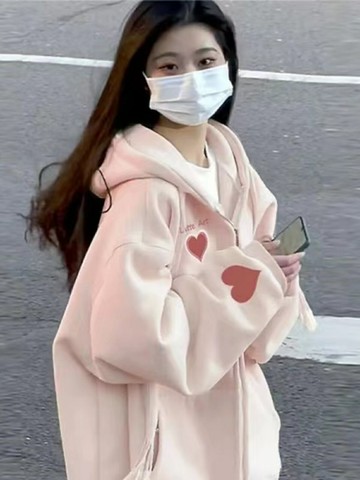 好康優選連帽衛衣女2025新款春秋季上衣小個子寬松韓系慵懶風薄款開衫外套