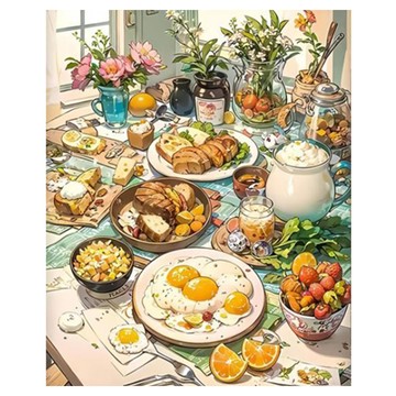 Taminayo 居家裝飾DIY油畫  1個  早午餐 B