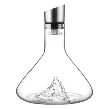 歐式高檔水晶玻璃冰山醒酒壺 雙層過濾塞設計 無鉛水晶材質  底21 x 高28cm  1.6L  1個