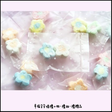 點點磨砂袋裝「小花棉花糖2顆入」-喜糖/生日分享/創意糖果/婚禮禮物/聖誕節/情人節/二次進場/婚禮小物/幸福朵朵