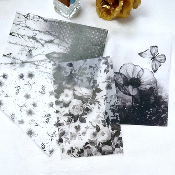 質感黑描圖紙背景貼紙