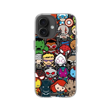 iPhone 16 Clear Case（相機按鈕） 透明 - 迪士尼-漫威 Marvel - 漫威英雄-復仇者聯盟 集合Q版