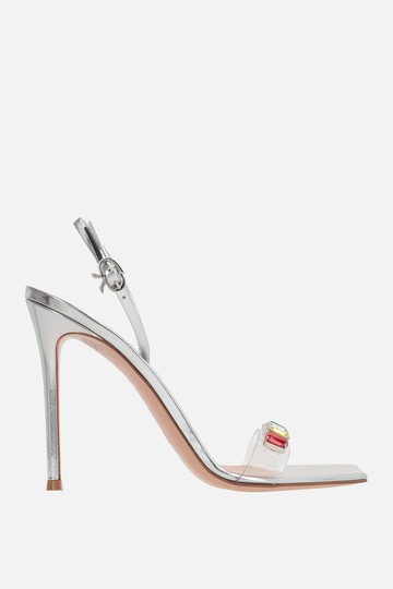 GIANVITO ROSSI Ribbon Candy laminated leather and plexiglass sandals Woman